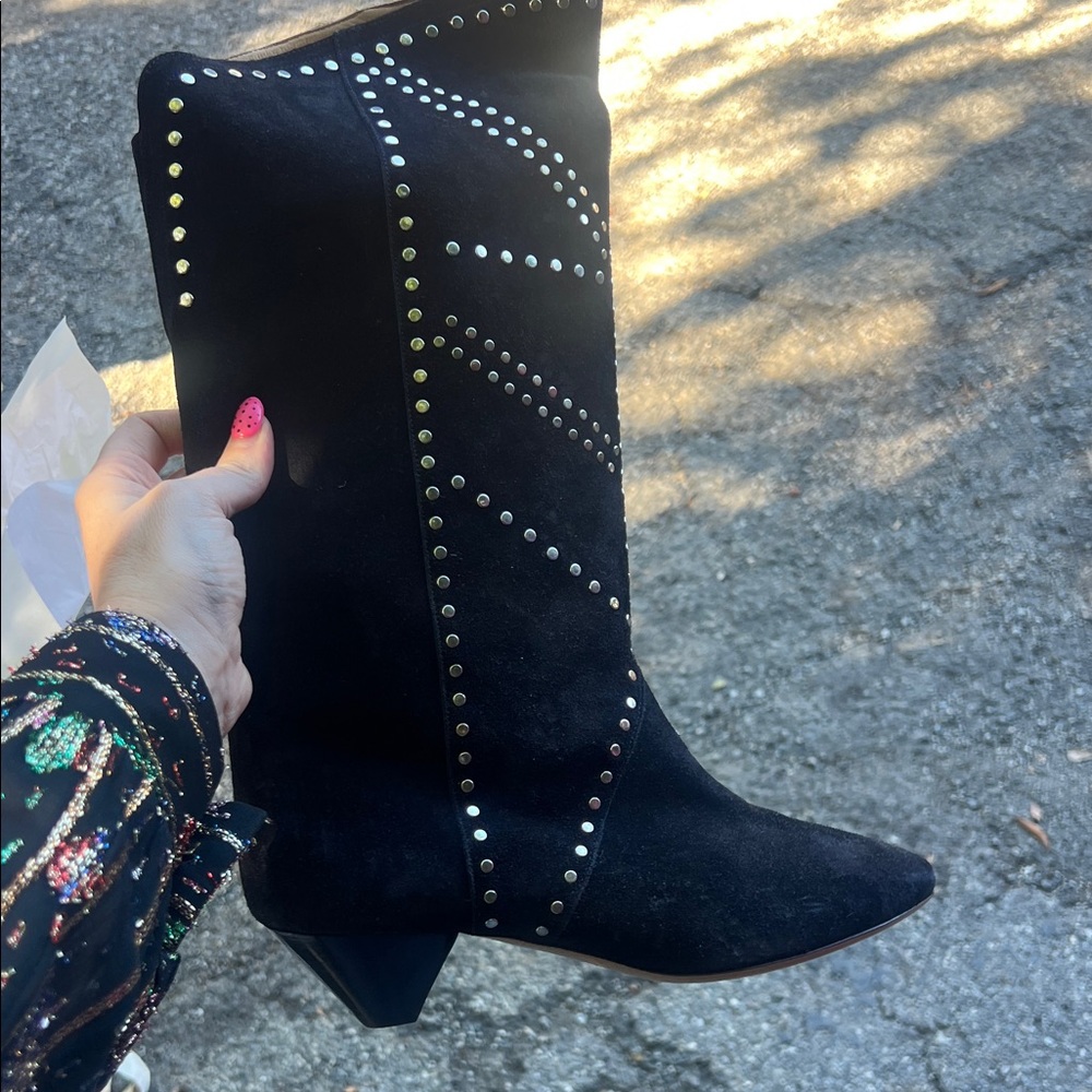 Isabel Marant Black Studded Heeled Boots